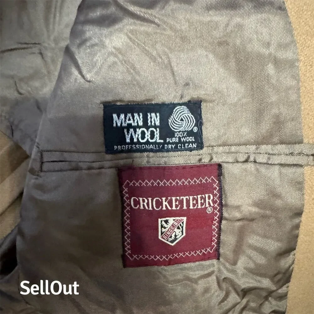 Vintage Cricketeer Men's Wool Blazer Brown Formal Two-Button